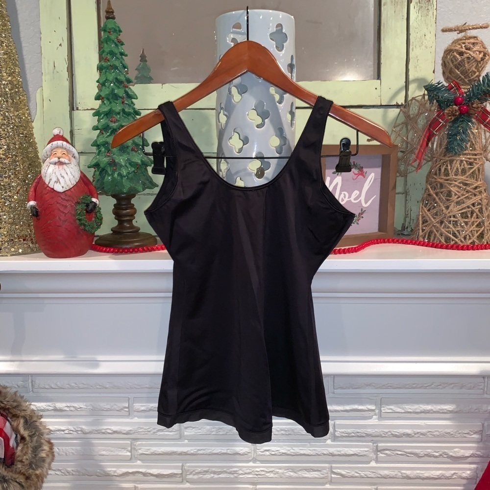 SPANX Black Scoop Neck Open Bust Shape Wear Cami Tank Women’s Size Large - Picture 6 of 6